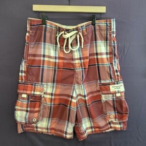 Abercrombie & Fitch Red and Blue Swim Trunks Lightweight Beachwear